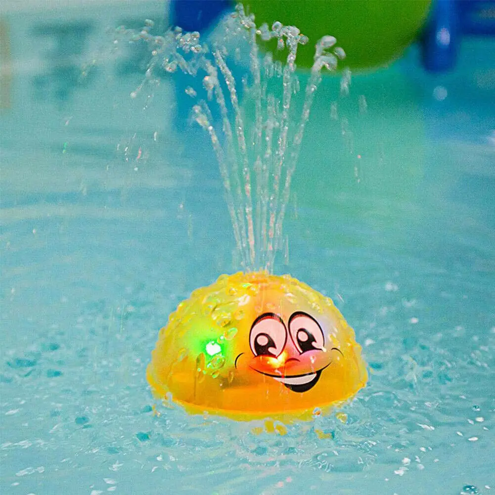 Baby Spray Water Bath Toy Automatic Induction Sprinkle Swim Pool Lighting Gift Summer Outdoor Fun Play Whale Bubble Game Shower