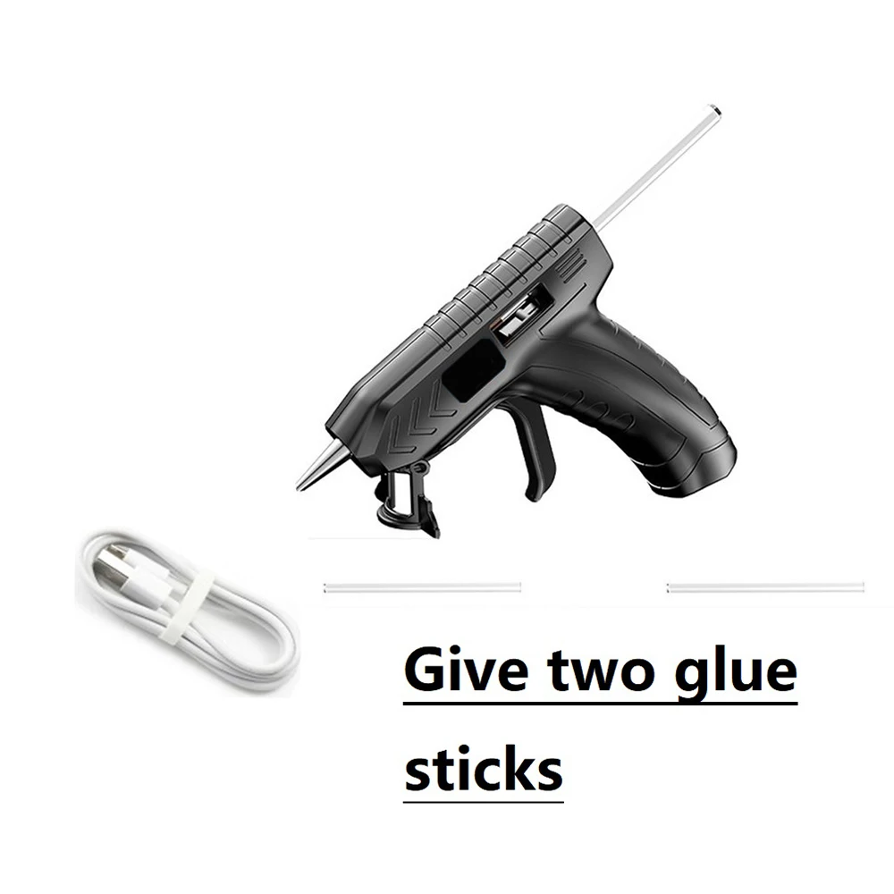 Portable Hot Melt Glue Gun Kit 40 Watt Cordless Hot Melt Glue Gun Kit with 2 Hot Glue Sticks Rechargeable Glue Soldering Gun 4