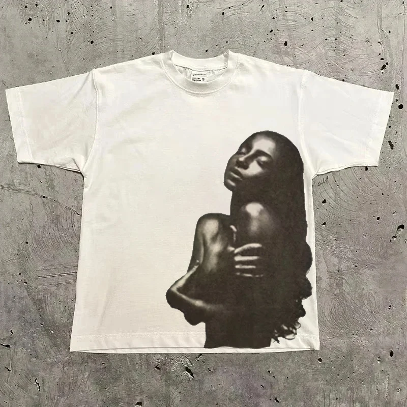 Vintage Oversized Hip Hop Streetwear Graphic T-Shirt - Casual Short Sleeve Summer Fashion Tee