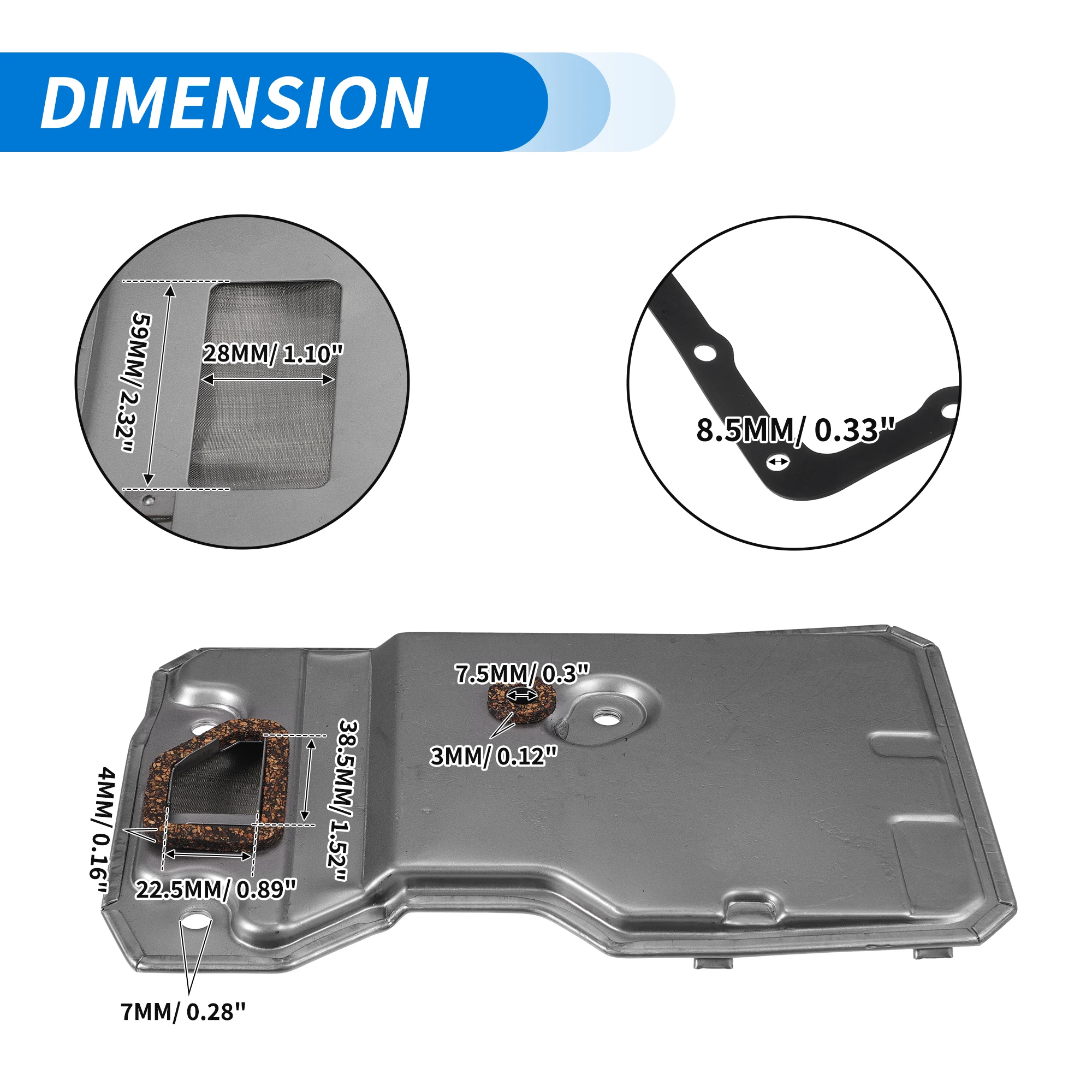 UXCELL Automatic Transmission Filter CVT Oil Cooler Filter Oil Pan Gasket Kit for Toyota Cressida 1989-1992 No.3533030011