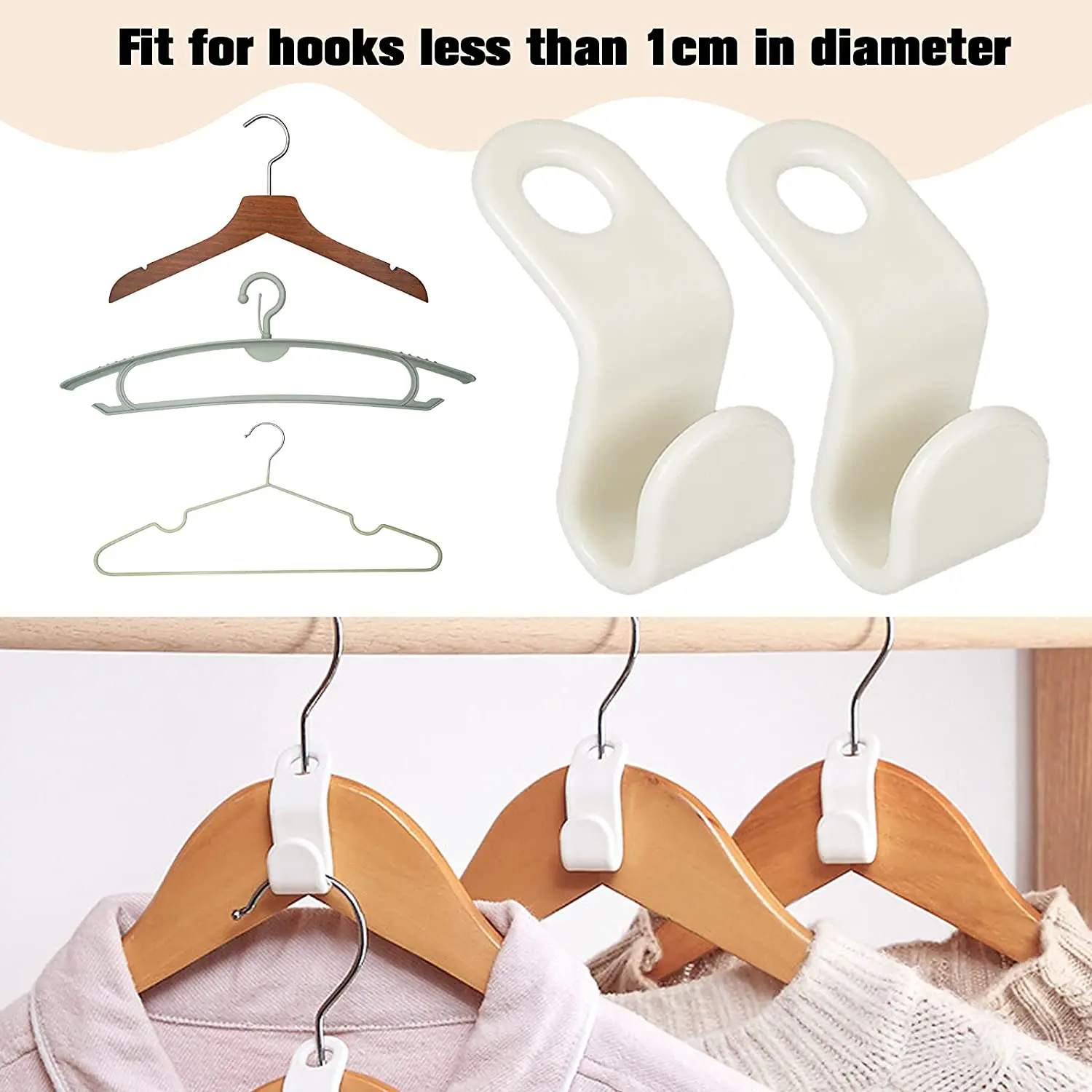 10 Pcs Mini Clothes Hanger Connector Hooks Cascading Plastic