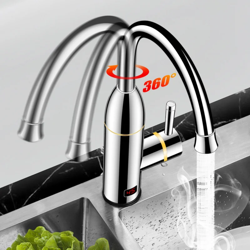 Instant Hot Water Tap Faucet Electric Water Heater Bathroom Kitchen Tankless Instant Hot Water Faucet 3000W 3S Fast heat 4