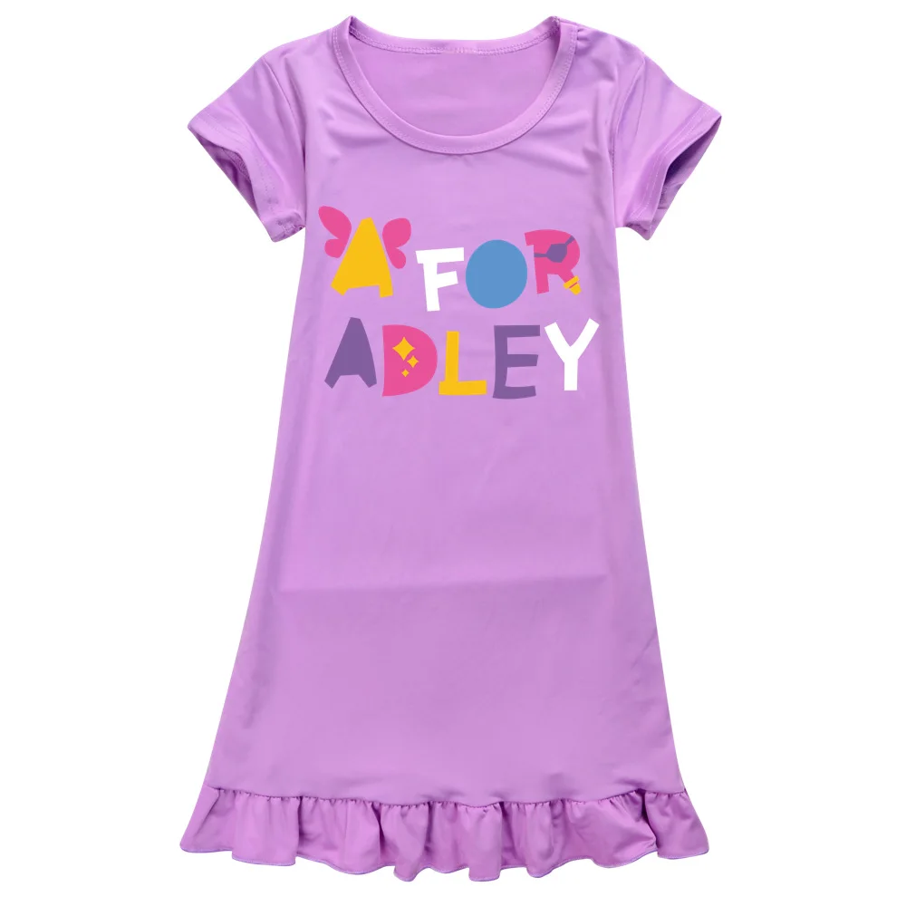 A For Adley Cartoon Baby Girl Dress Princess Party Dress For Girl'S Birthday Pigiama Dress Cosplay Costume Kids Toddler Clothes