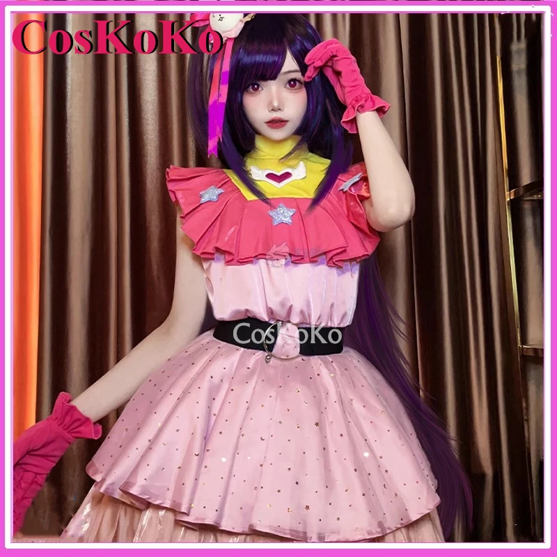 

CosKoKo Hoshino Ai Cosplay Anime OSHI NO KO Costume Sweet Idol Singing Uniform Dress Halloween Party Role Play Clothing S-XL New