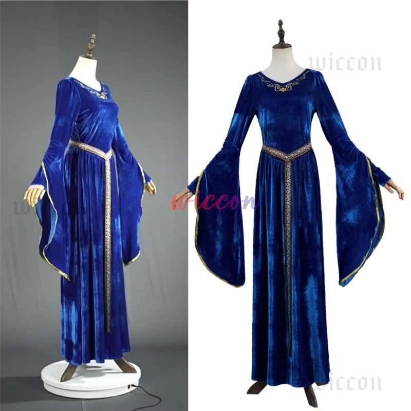Renaissance Medieval Palace Noble Robe Bell Sleeves Princess Dress ...