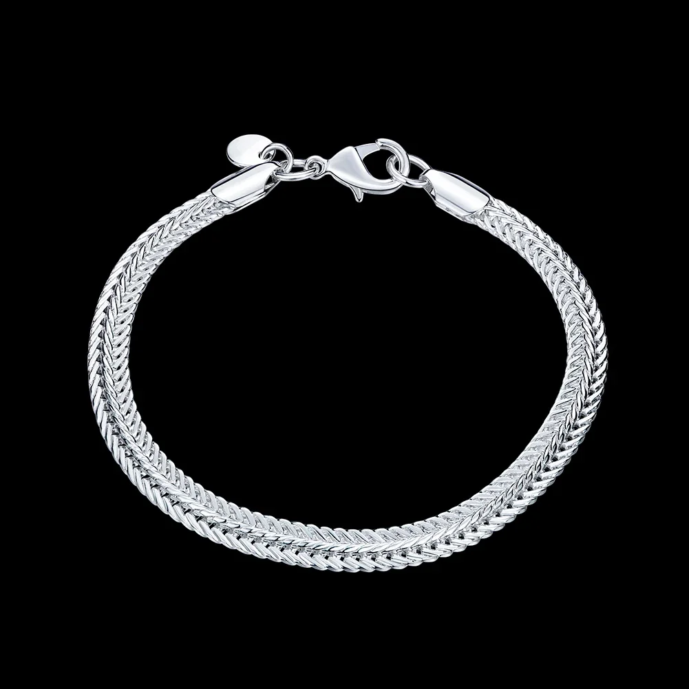 Wholesale 925 Sterling Silver Bracelet Cute for Women Lady Men Noble Fashion Charm Jewelry Wedding Party