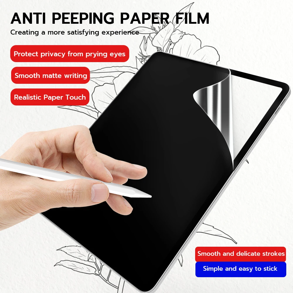 Goojodoq-protetor de Tela de Privacidade para Ipad Mini Ipad Pro 12 11 Air 10.2 7th e 8th Anti-espião Filme Removível
