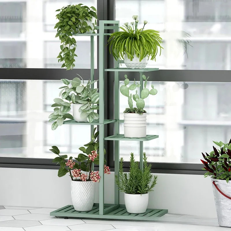 Iron Flower Rack Balcony Storage Rack Indoor Living Room Minimalist Modern Floor Standing Multi-layer Flower Pot