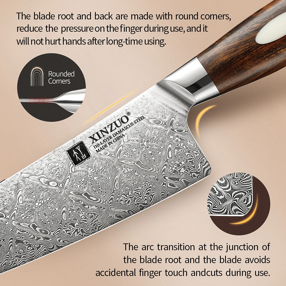 XINZUO 8.5" inch Chef's Knife chef knife Original 110 Layers of Dual-core Damascus Steel Kitchen Knife Stainless Steel Tool Gyuto Knives