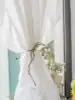 White Half-Curtain Mini for Bedroom Kitchen Door Drape Cafe Window Panel Sheer Tulle Curtain 1 Pcs 4