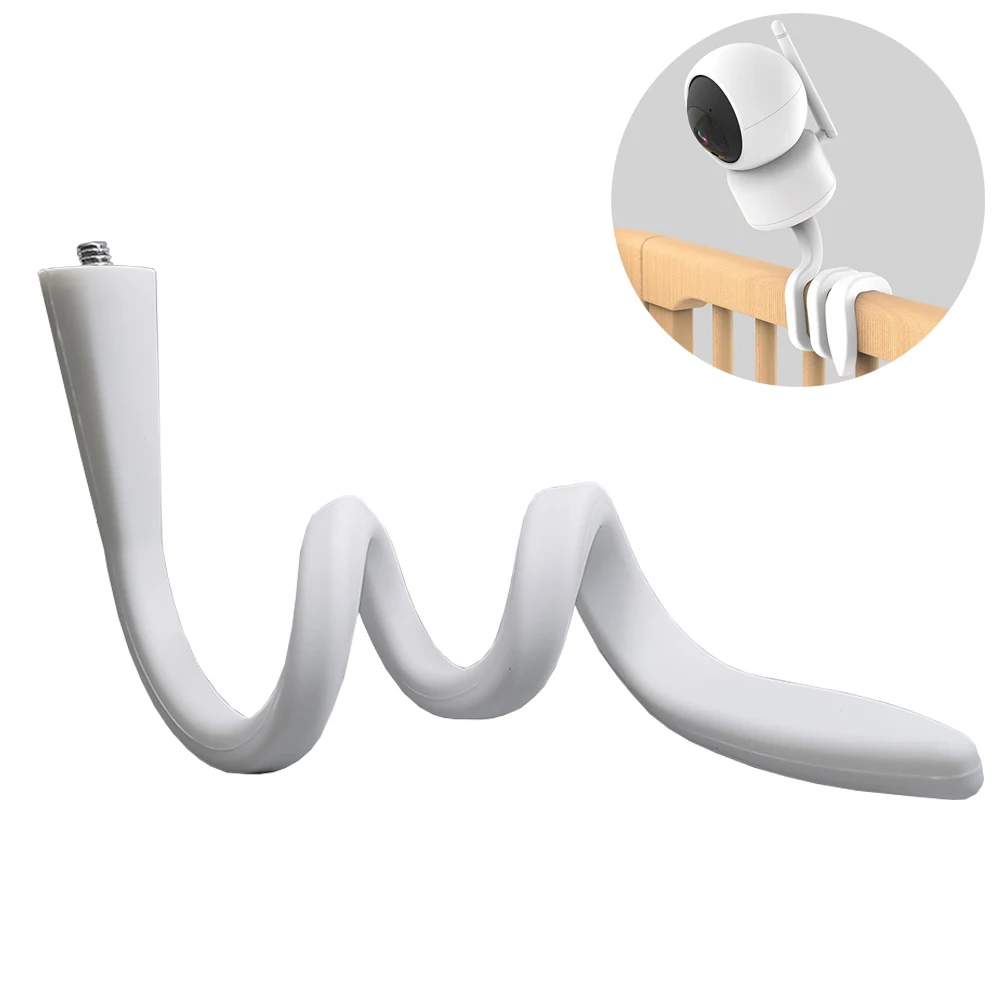 Camera Holder Stand IP Camera Holder Stand Baby Monitor Wall Mount Silica gel Bracket Hole-Free Crib Cradle Rod Hose Holder Flexible Twist Mounting