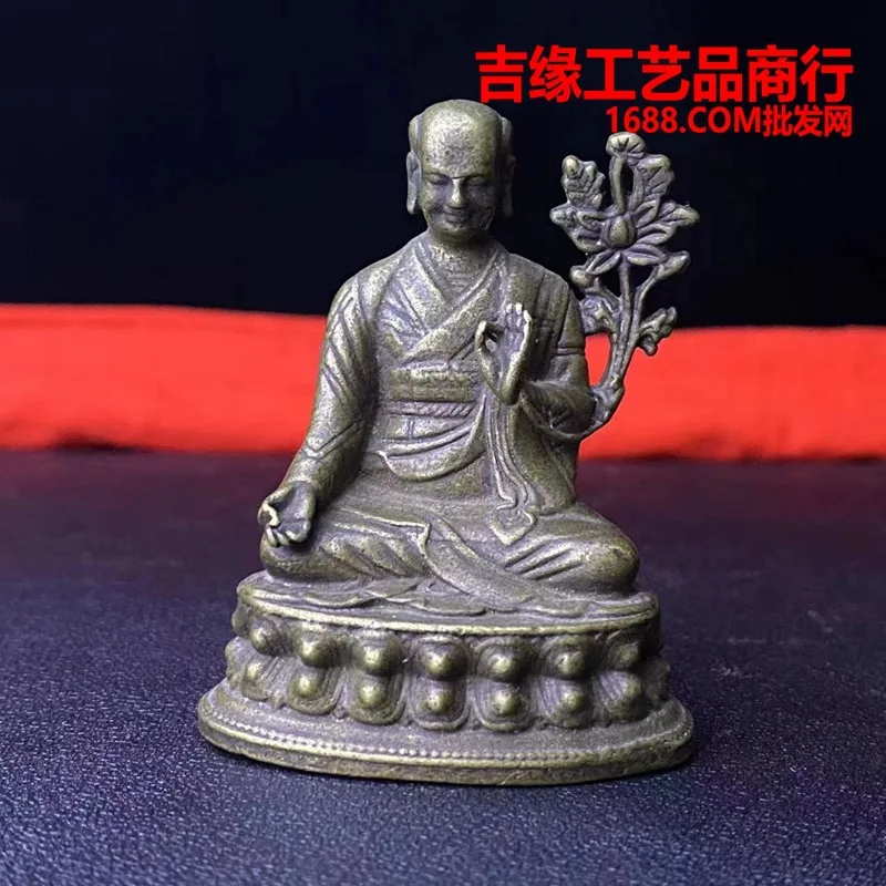 

Vintage Brass Five-Ancestor Saga Chateau Gonga Ning Cloth Ornaments Antique Mini Buddha Statue Brazen Buddha Decoration