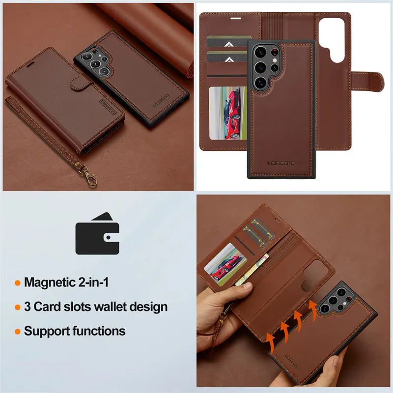 Premium Magnetic Flip Leather Phone Case with Wallet Card Holder