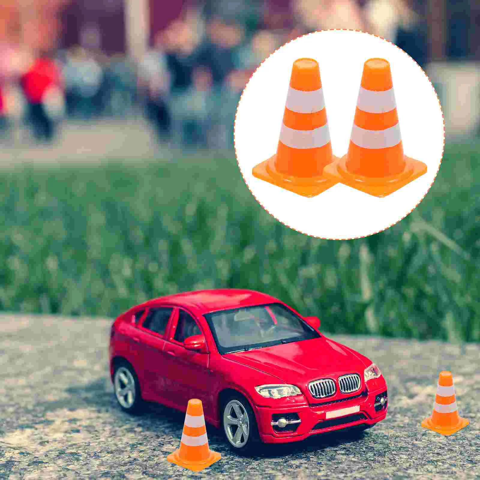 50/30/10Pcs Mini Traffic Cones Road Street Signs Toys Traffic Barricade Toys Construction Traffic Sign Toys Home decoration