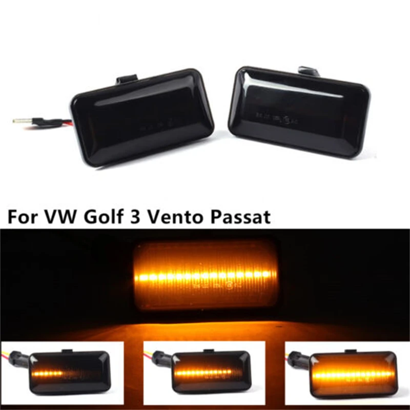 

2Pcs Car Dynamic LED Side Marker Signal Light For 1991-1995 Volkswagen Golf MK III Led Lights Auto Accessories