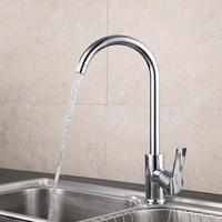 Kitchen Faucet Brushed Stainless Stee 360 ° Rotating Swan Neck Cold And Hot Mixer Taps Deck Mounted Single Handle Faucet 4