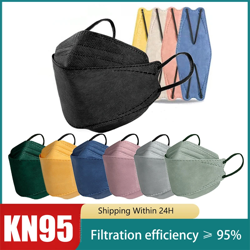 Маски 3D Fish KN95 FFP2 для взрослых 4-слойные маски FPP2 Необычные FFPP2 10-100 шт. FFP2mask FFP 2 |