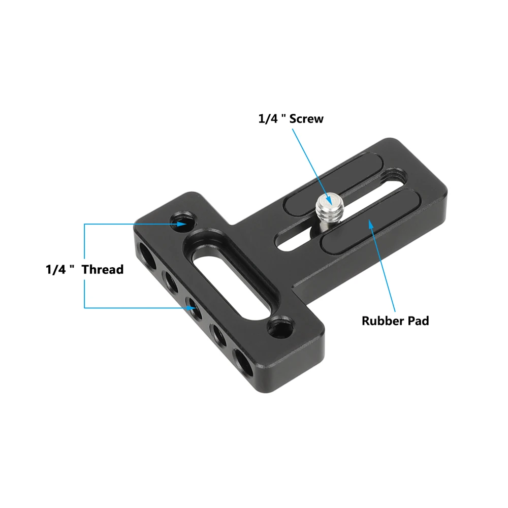 Top / Bottom Plate with Mounting Slot Anti-Slip Rubber Pads for Monitor Cage Rig