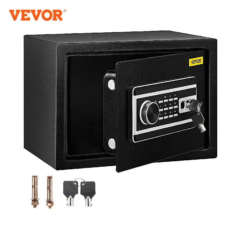 

VEVOR Fingerprint Locks Safe Deposit Box 0.8/1.7/2.1 Cubic Feet Digital Electronic Secret Hidden Piggy Bank for Store Money Guns
