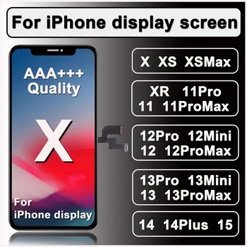 OLED For iPhone X XR XS Max LCD Incell For iphone 11 12 13 Pro Max 13 Mini 14 Plus 15 OLED Display Screen Digitizer Assembly