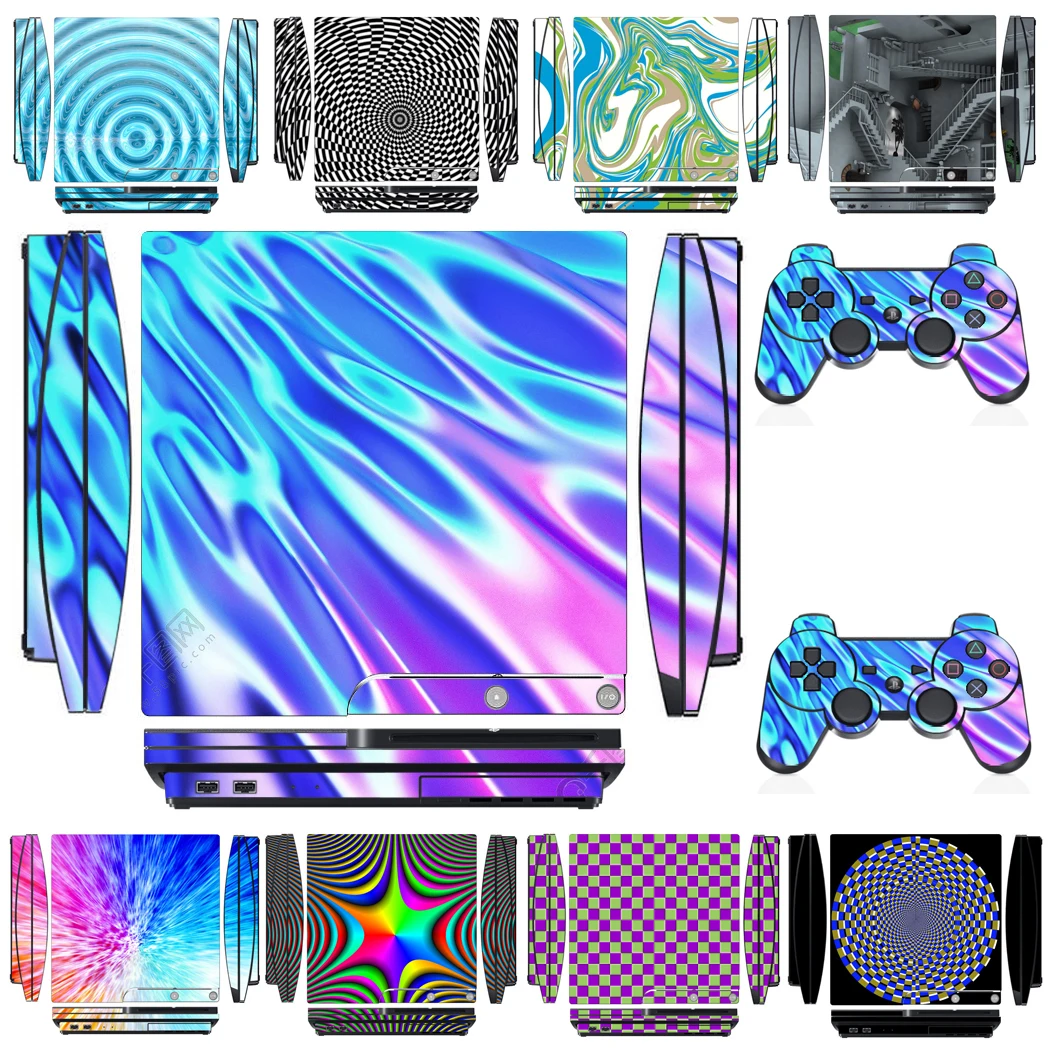 1711 Vinyl Skin Sticker Protector Per Sony Ps3 Slim Playstation 3 Slim E 2 Adesivi Per Pelli Controller