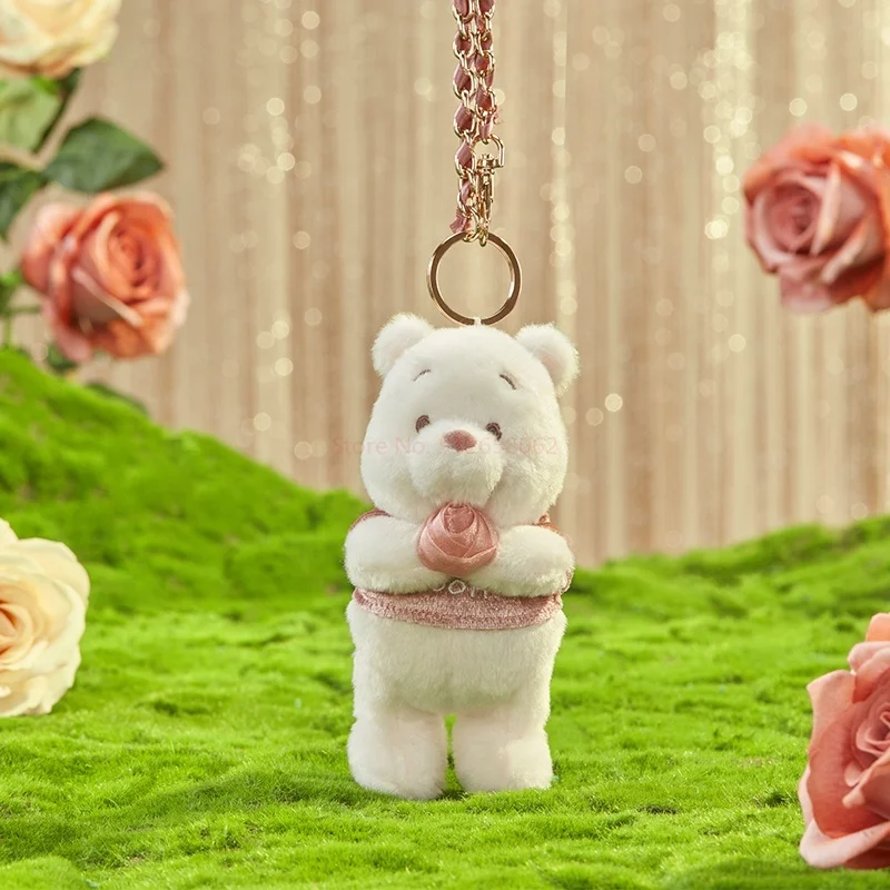 Disney official new rose party series Shi Diqi Mickey Minnie Winnie the Pooh plush doll pendant collection Christmas gifts