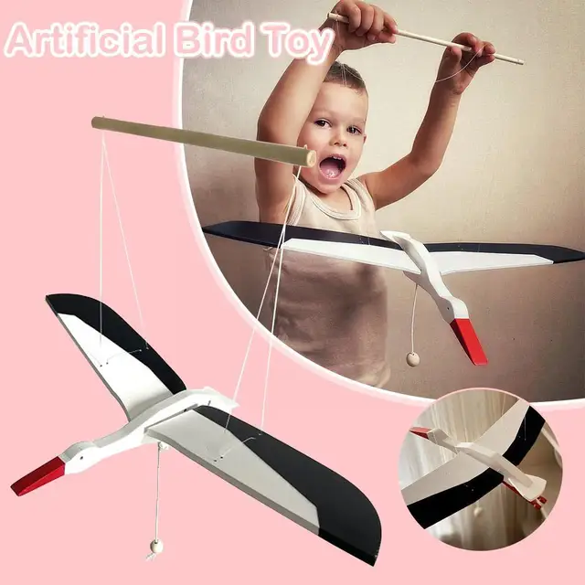 Wooden Hanging Flying Flapping Seagull Parrot Eagle Nursery Baby Mobile Toy Gift for Bedroom Outdoor Balcony Bed D1L8 4