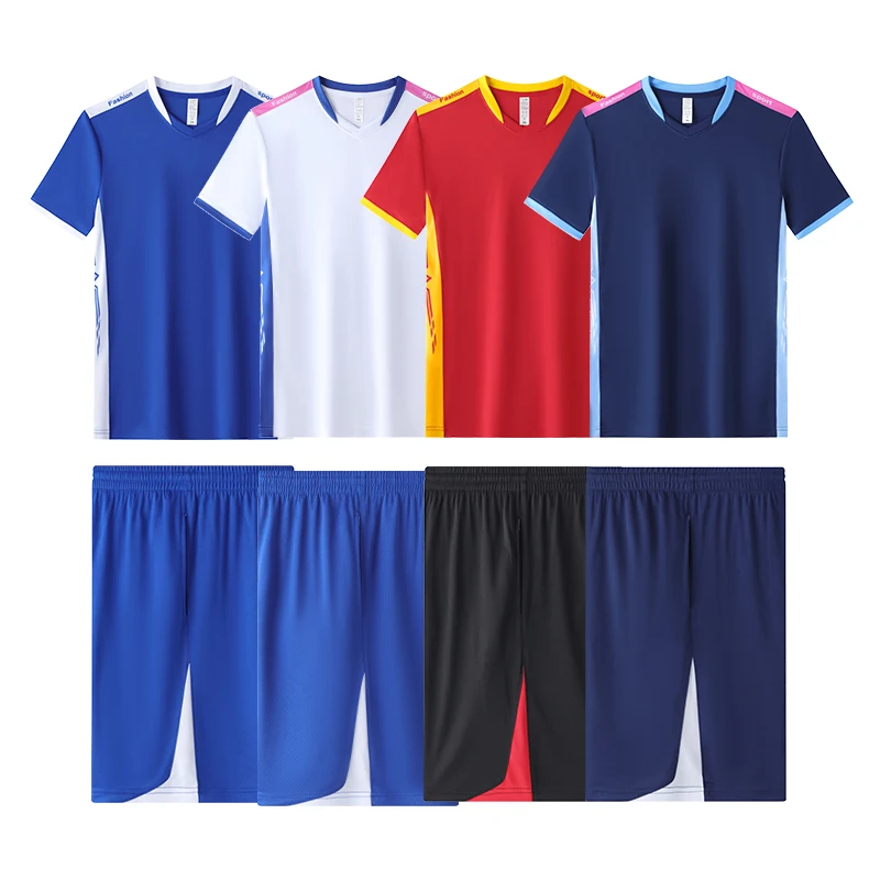 

2024 Short Sleeve Volleyball Uniform Men Volleyball Shirt Pocket Shorts Kit Training Wear Volleyball Jersey Running Set