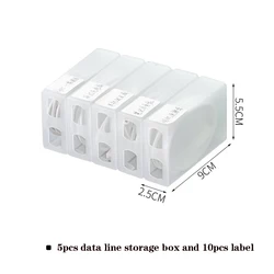 Clear Plastic Jewelry and Earring Organizer with Adjustable Compartments (5pcs data line box)