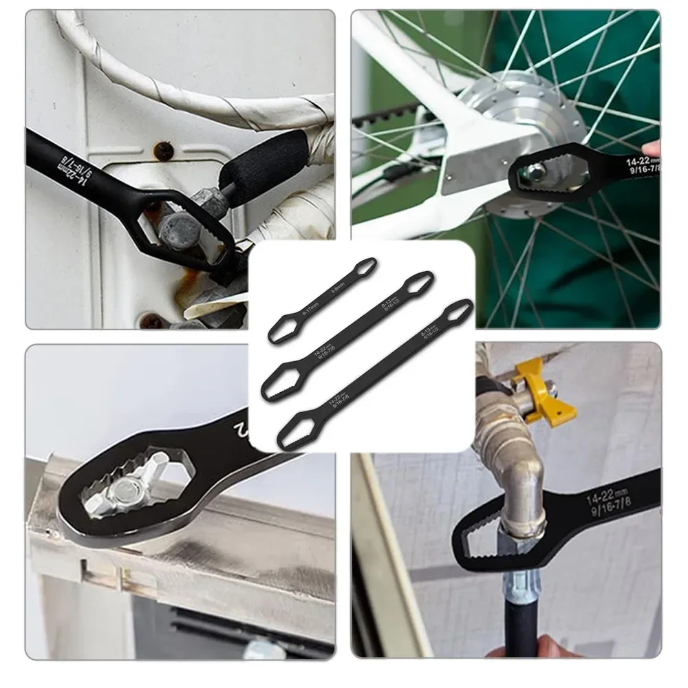 Adjustable Double-End Multifunctional Self-Tightening Wrench