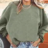 Womens Crewneck Oversized Corduroy Corded Sweatshirt Casual Long Sleeve Trendy Pullover Comfy Tops 5