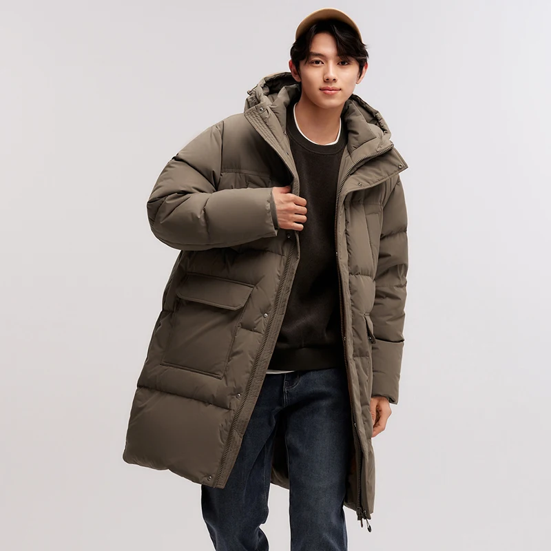 Semir Men's Down Jacket Waterproof Thick Outerwear Long Length Winter Clothing Couple