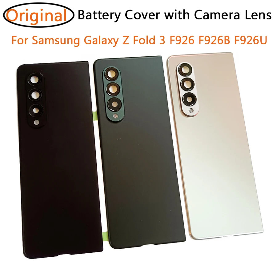 

100% Original For Samsung Galaxy Z Fold3 Fold 3 F926 F926B F926U W22 Battery Cover Back Glass Case Rear Housing with Camera Lens