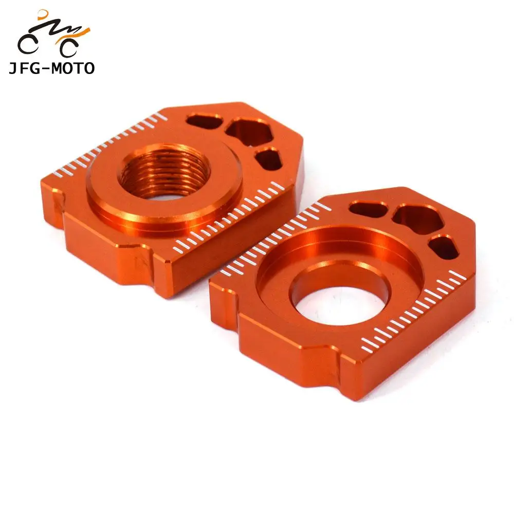 For KTM 85 125 150 200 250 300 350 450 525 530 SX SXF XC XCF EXC EXCF XCW XCFW Motorcycle CNC Rear Chain Adjuster Axle Blocks motorcycle chain adjuster