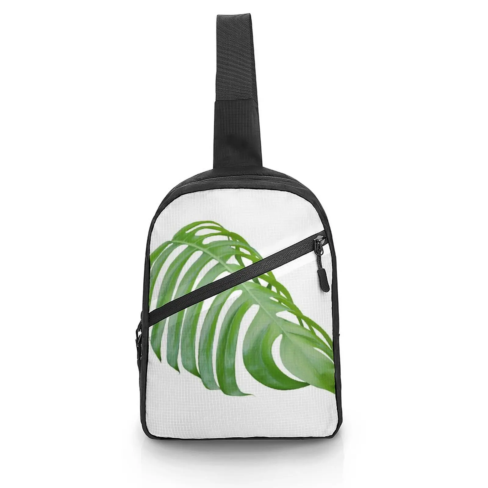 

Leaf Pattern Crossbody Backpacks Leisure Travel Sports Outdoor Pack Messenger Crossbody Sling Chest Bag Pack for Male Female