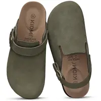 Smile – Mules en cuir pour femmes, pantoufles, sabots en daim avec sangle réglable, semelle intérieure en liège, chaussures d'extérieur confortables pour pommes de terre unisexes 1