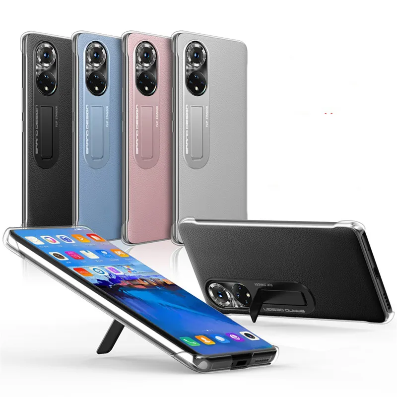 

Slim Back Case For Huawei Mate 30 40 Pro Honor 60 50 Pro Nova 8 SE Flip Kickstand Cover PU Leather+PC Phone Case