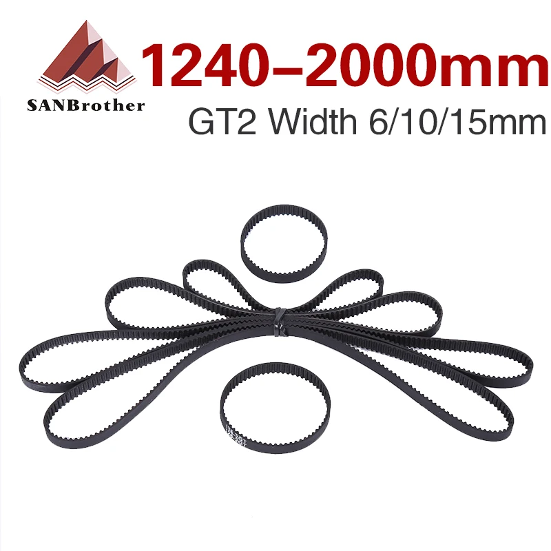 

GT2 Closed Loop Timing Belt Rubber 6/10mm 1240 1250 1310 1324 1340 1350 1360 1440 1512 1524 1540mm Synchronous 3D Printer Parts