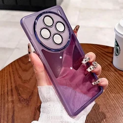 Soft Transparent Silicone Case with Camera Lens Protective Cover for X200 (Purple)