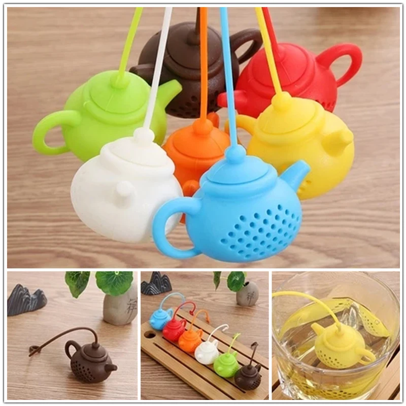 Silicone Teapot-shape Tea Infuser Repeatable Strainer Tea Bag Leaf Filter Diffuser Teaware Creative Gadget Teapot Accessories