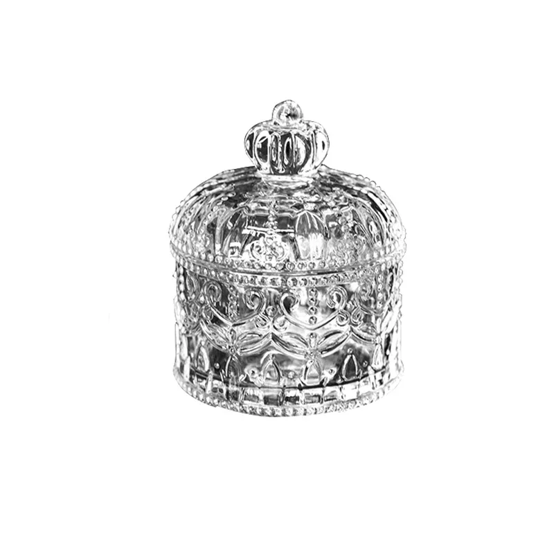 Light Luxury Relief Glass Jar Delicious Afternoon Tea Snacks Cups Household Cute Candy Jar Creative Desktop Storage Ornament 6