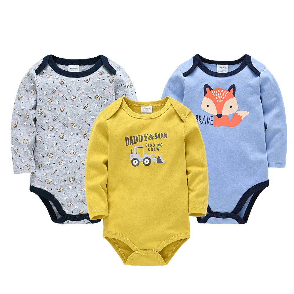 

Kavkas Summer New Baby Boys Clothes 0~24 Months Yellow Cartoon Printing Bodysuit Kids Jumpsuit Pure Cotton For Children