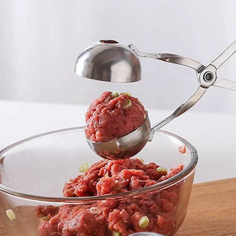 Stainless Steel Meatball Maker Fruit Rice and Vegetable Roll Mould Fried Meatball Rice-meat Dumplings Clamp Kitchen Tools meat ball maker,dumplings ware