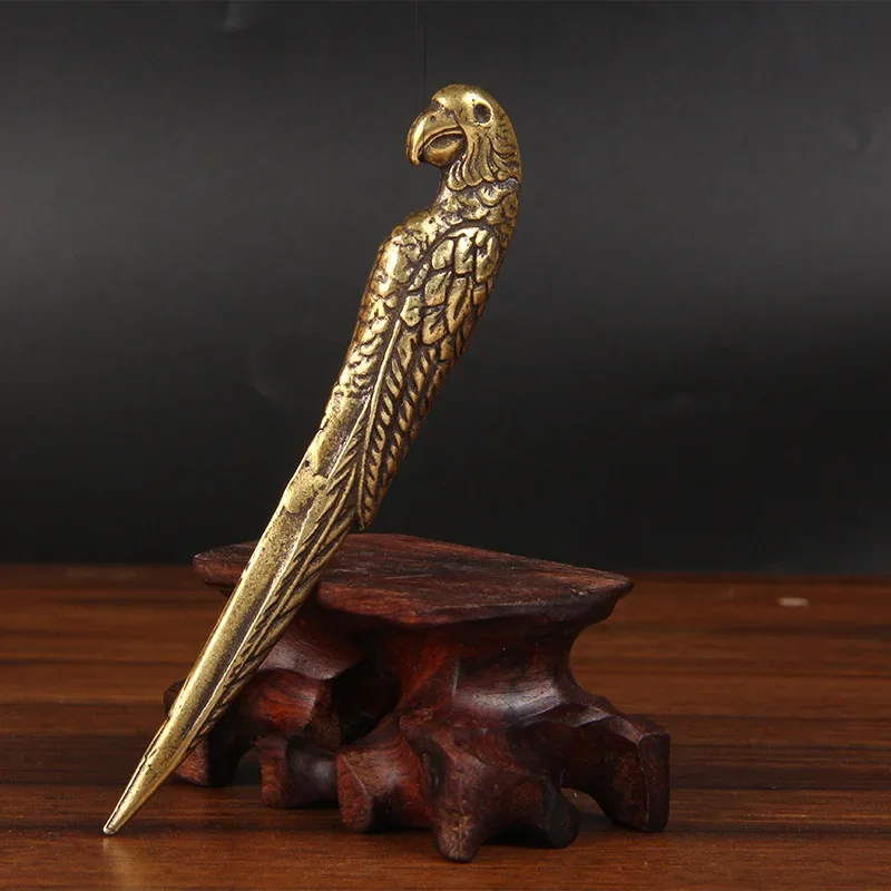 The Parrot Tea Knife Brass Small Place Television Cabinet Wine Accessories Brass Handicrafts Gifts Can Be Customized
