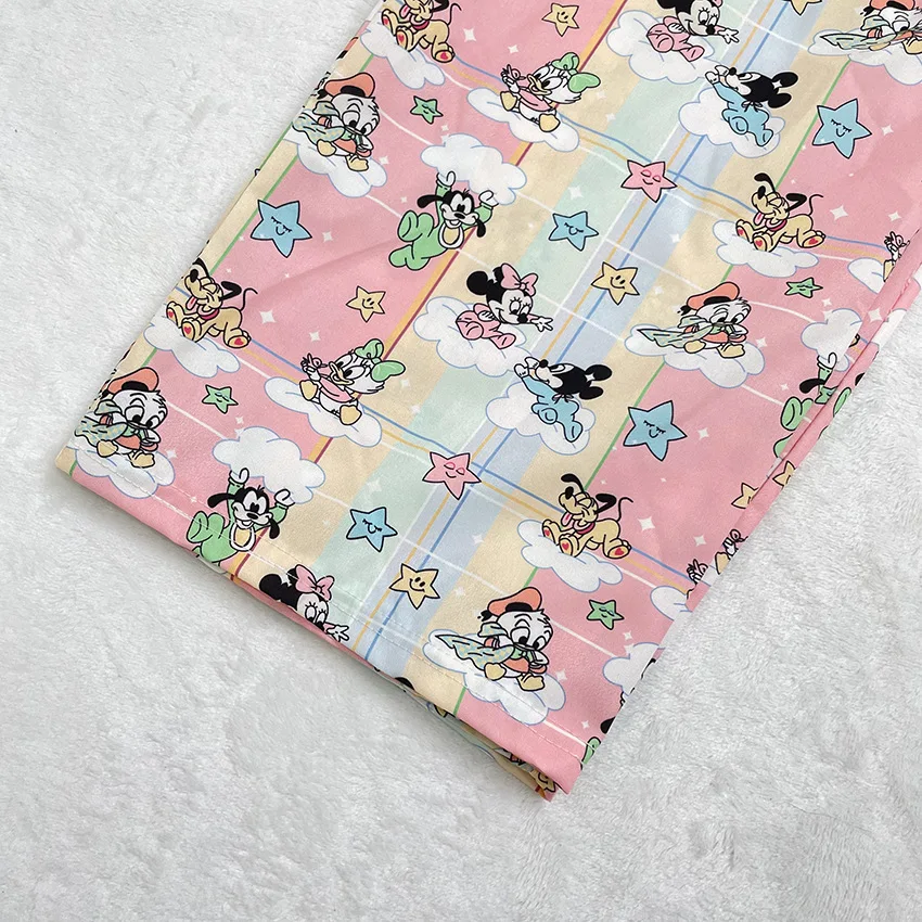 Mickey And Minnie Pink Cartoon Walking Pants Casual Home Pants Loose And Comfortable Sleeping Air-Conditioned