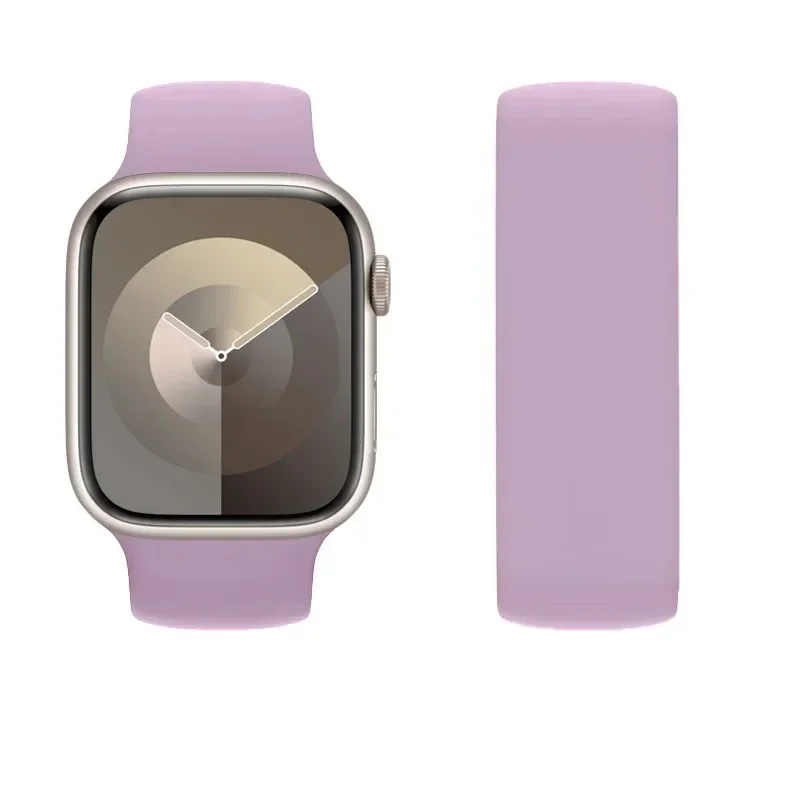 Silicone Solo Loop Watch Band - Vibrant and Comfortable Strap for All Apple Watch Sizes