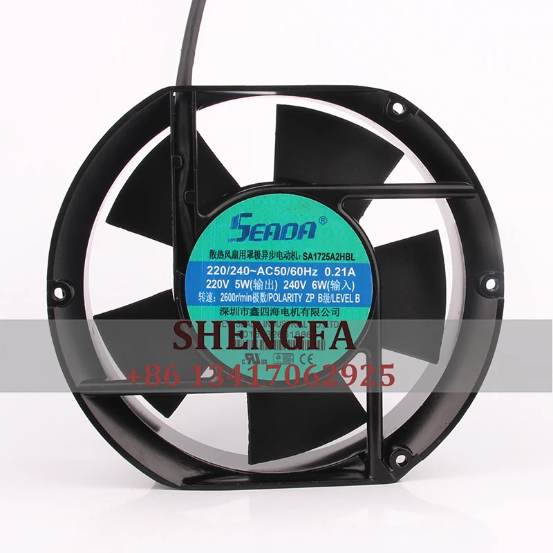 

SEADA SA1725A2HBL Case Cooling Fan AC220-240V 0.19A 172X150X51MM 17CM 17250 Aluminum Frame CABINET Heat Dissipation
