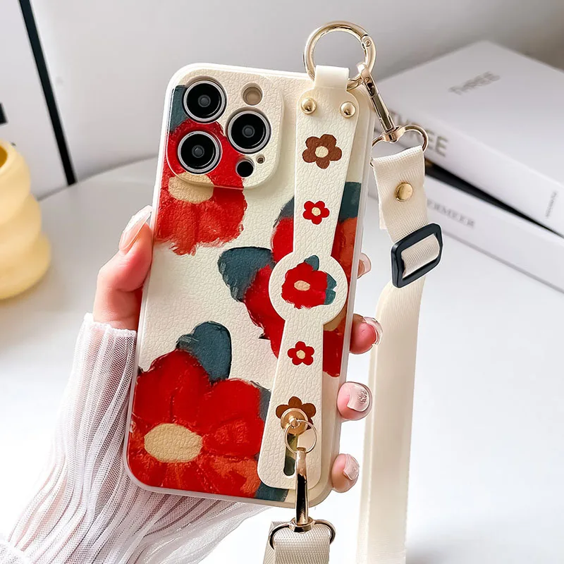 Versatile Lanyard Phone Case with Wrist Strap Holder Cover