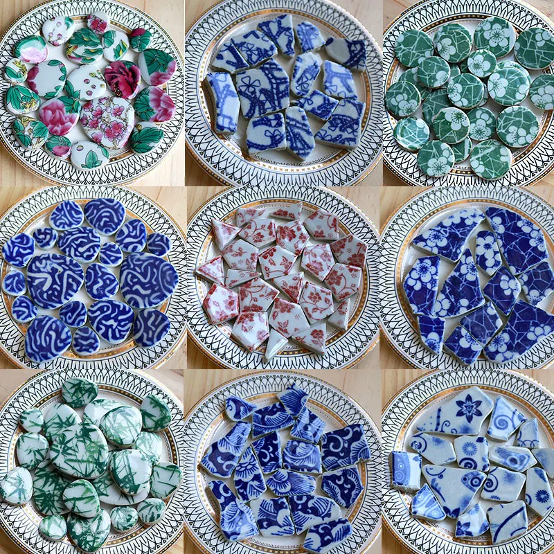 Mini Ceramic Mosaic Crafts Tiles Porcelain Crafting Pieces Art Hobbies  5*5*3.5mm