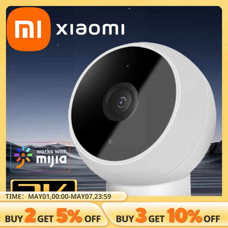 Xiaomi IP Camera 2K 1296P 180° Baby Security Monitor Webcam Night Vision Video AI Human Detection Surveillance Mi Smart Home